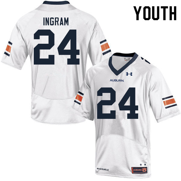 Youth #24 Jordon Ingram Auburn Tigers College Football Jerseys Sale-White